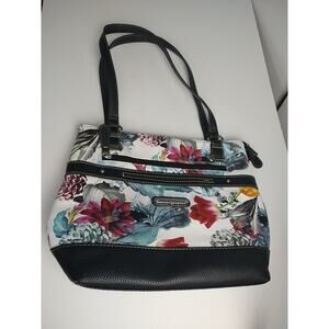 Stone Mountain USA Tote/ purse Talia bonded leather Floral Multi Pocket Lined